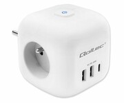QOLTEC Kostka zasilająca przedłużacz 6w1 3x AC/2x USB/1x USB-C Kostka zasilająca przedłużacz 6w1 3x AC/2x USB/1x USB-C QOLTEC