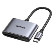 UGREEN Czytnik kart + USB CM387 USB-C czarny UGREEN