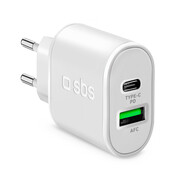 SBS Ładowarka Sieciowa SBS PD 1xUSB 1xUSB-C 20W biała # SBS