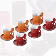 Zestaw filiżanek do espresso Intermezzo, pomarańczowo - czerwony - CONTENTO - 671761