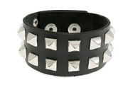 Emo Skórzana Bransoletka Dwurzędowa