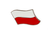 Kolor Biały Przypinka Z Polską Flagą