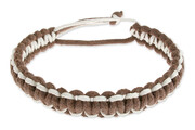 Hippie Bransoletka Męska Brązowo-Biała