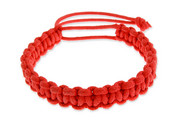 Hippie Bransoletka Pleciona Czerwona