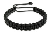 Hippie Czarna Bransoleta Pleciona