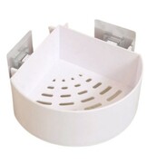 Półka narożna wisząca ABS biała na przylepce 18x18x6,5 cm biurotop