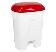 Kosz na śmieci 60l na pedał DERBY pokrywa czerwona