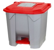 Kosz na śmieci 30 l na pedał pokrywa czerwona