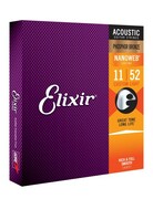 Struny do gitary akustycznej ELIXIR NANOWEB Phosphor Bronze 11-52 ELIXIR STRINGS