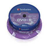 Płyty Verbatim DVD+R 4,7GB 16x - Cake Box - 25 szt. Matt Silver