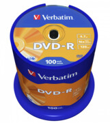 Płyty DVD-R Verbatim 4,7GB Verbatim - 16x Cake Box - 100 szt.