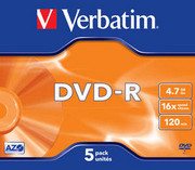 Płyty Verbatim DVD-R 4,7GB 16x - Jewel Case- 5szt.- Matt Silver