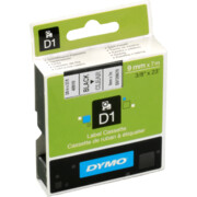 Dymo taśma do drukarek etykiet, D1 40910 czarny/przezroczysty 7m/9mm