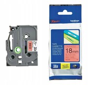 Taśma laminowana Brother TZ-441/TZe-441 (18mm, czerwony/czarny)