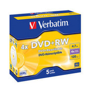 Płyty Verbatim DVD+RW 4.7GB x4 - Jewel Case - 5szt.