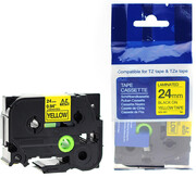 Taśma JWT-BTZ651N Czarny na Żółtym do drukarek Brother (Zamiennik Brother TZe-651) [24mm x 8m]