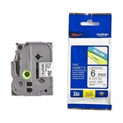 Taśma Brother biała z czarnym nadrukiem TZ211; 6 mm