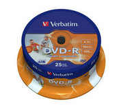 Płyty Verbatim DVD-R 4,7GB 16x - Cake Box - 25 szt. - Printable