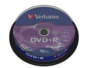 Płyty Verbatim DVD+R 4,7GB 16x - Cake Box - 10 szt.- Matt Silver