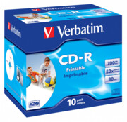Verbatim CD-R | 700MB | x52 | 10szt | Do nadruku | DataLife+ AZO