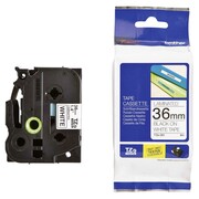 Taśma Brother 36mm BLACK ON WHITE TZE261