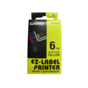 Taśma Casio PT-6X1 / XR-6YW1 Czarny na Żółtym do drukarek (Oryginalna) [6mm x 8m]