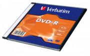Płyta Verbatim DVD-R | 4.7GB | x16 | Matt slim box 1szt | Matt silver | bez możliwości nadruku