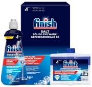 FINISH Zestaw do zmywarki sól 1,5 kg + nabłyszczacz regular 400 ml + czyścik regular 250 ml