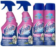 Vanish Pet Expert mega zestaw - Pianka do usuwania zabrudzeń 2 x 600 ml + Spray do czyszczenia dywanów 2 x 500 ml