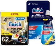 FINISH Ultimate Plus Kapsułki do zmywarki lemon 62 szt. + sól + nabłyszczacz