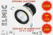 Oprawa sufitowa LED COB XH 5344 9W 230V 38 st. 3000K Ciepła Biel ELMIC przeźroczysta ROSE ELMIC