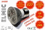 Żarówka reflektor LED POWER XH 008 3W 230V E27 45st. 3000K Ciepła Biel ELMIC - paczka promocyjna 10 szt. 7% TANIEJ ELMIC