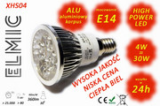 Żarówka reflektor LED POWER XH S 04 4W 230V E14 30st. 3000K Ciepła Biel ELMIC przeźroczysta ELMIC