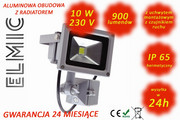 Naświetlacz z czujnikiem ruchu LED COB XH2501 10W 230V 120st. IP65 3500K Ciepła Biel ELMIC ELMIC