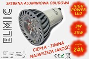 Żarówka reflektor LED POWER XH 6628 3W 230V GU10 30st. 6500K Zimna Biel ELMIC - paczka promocyjna 10 szt. 7% TANIEJ ELMIC