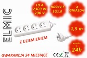 Przedłużacz elektryczny listwa bez włącznika - 1.5 mb - WS NF 04 / 1.5 / 1.0 / K - ELMIC biały ELMIC
