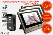 Wielofunkcyjny bezprzewodowy wideo domofon z funkcją dzwonka ELMIC KIVOS KDB700mk2 - 3 monitory KIVOS