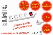 Przedłużacz elektryczny listwa z włącznikiem - 1.5 mb - WS NF 04 K / 1.5 / 1.0 / K - ELMIC biały ELMIC