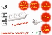 Przedłużacz elektryczny listwa bez włącznika - 1.5 mb - WS NF 03 / 1.5 / 1.0 / K - ELMIC biały ELMIC