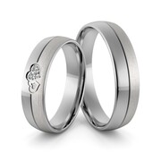 Obrączki ślubne palladowe 5 mm z splecionymi sercami i brylantami - Pd-38