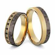 Obrączki ślubne z włóknem węglowym CARBON - Au-1127