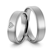 Obrączki srebrne z sercem i cyrkoniami swarovski - wzór Ag-365