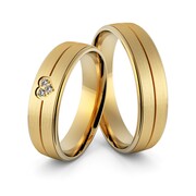 Obrączki ślubne sercem i brylantami - Au-964