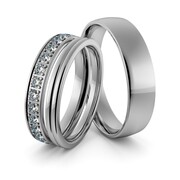 Obrączki srebrne z cyrkoniami swarovski - zestaw obrączek - wzór Ag-340