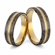 Obrączki ślubne z włóknem węglowym CARBON - Au-1124