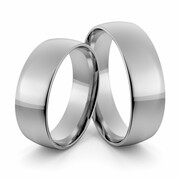 Obrączki ślubne palladowe klasyczne zaokrąglone 6 mm - Pd-1