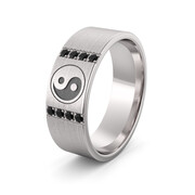 Obrączka srebrna ze znakiem równowagi - wzór Ag-456