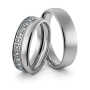 Obrączki srebrne z cyrkoniami swarovski - zestaw obrączek - wzór Ag-343