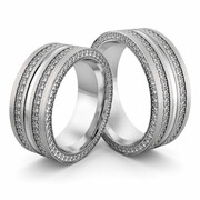 Obrączki srebrne masywne z cyrkoniami - wzór Ag-504