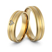 Obrączki ślubne sercem i brylantami - Au-963